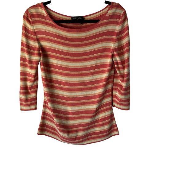 Christopher Fischer Y2k Sweater Women Medium Striped Silk Stretch Pullover Retro - Picture 1 of 7